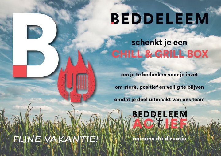 Surprise box bij alle personeelsleden aan huis geleverd als dank voor de inspanningen tijdens de coronacrisis en om de vakantie alvast goed te starten.